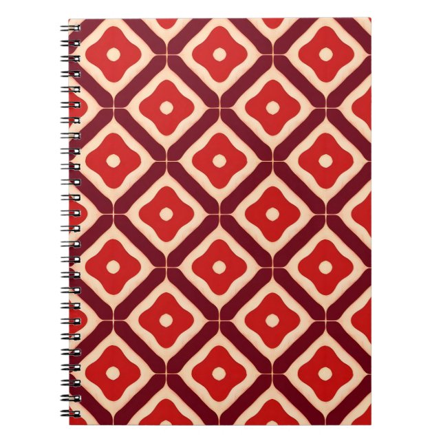 Red Geometric for School, Office & Creative Notebook (Front)