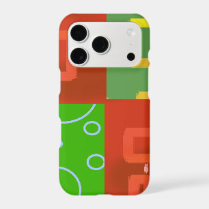 Red Geometric Green Loops iPhone 17 Pro Case