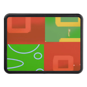 Red Geometric Green Loops Hitch Cover