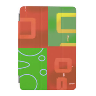 Red Geometric Green Loops iPad Mini Cover