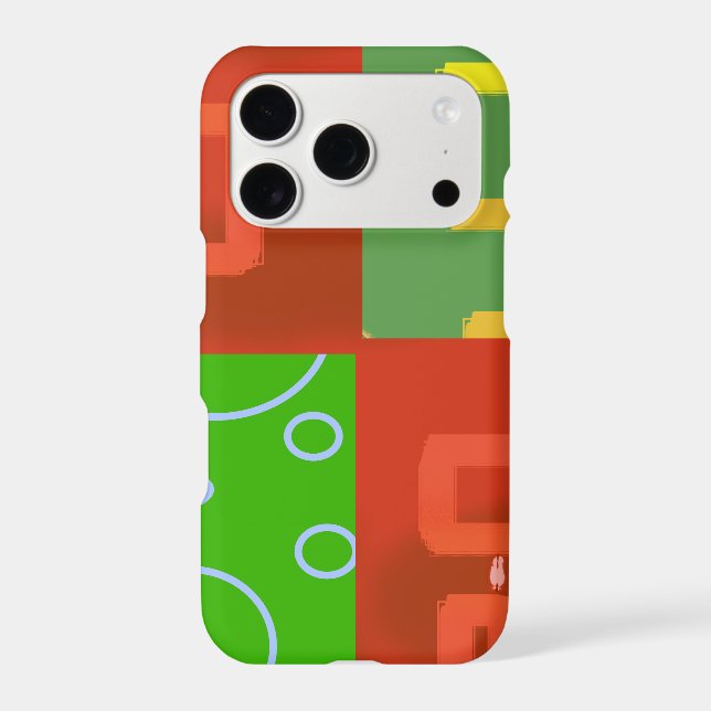 Red Geometric Green Loops Iphone Case (Back)