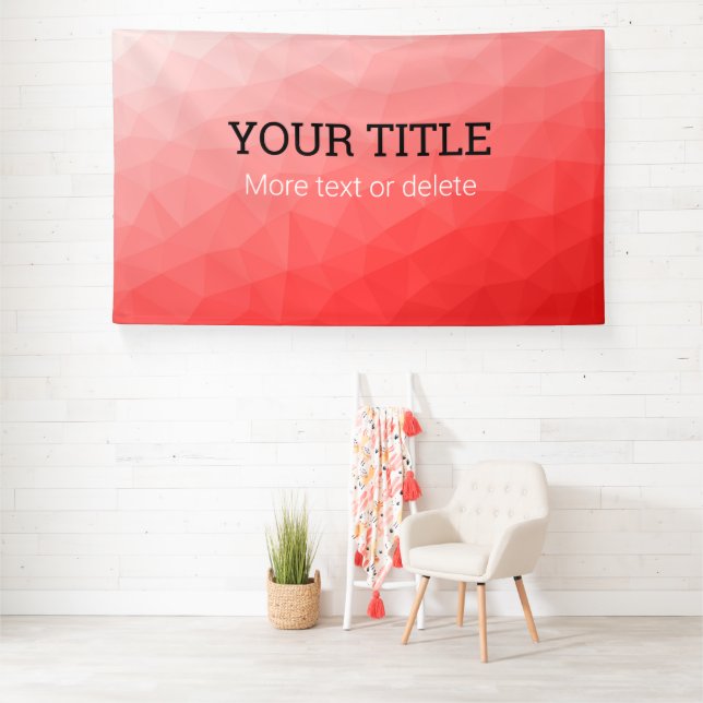 Red geometric mesh Triangle custom text Banner (Insitu)