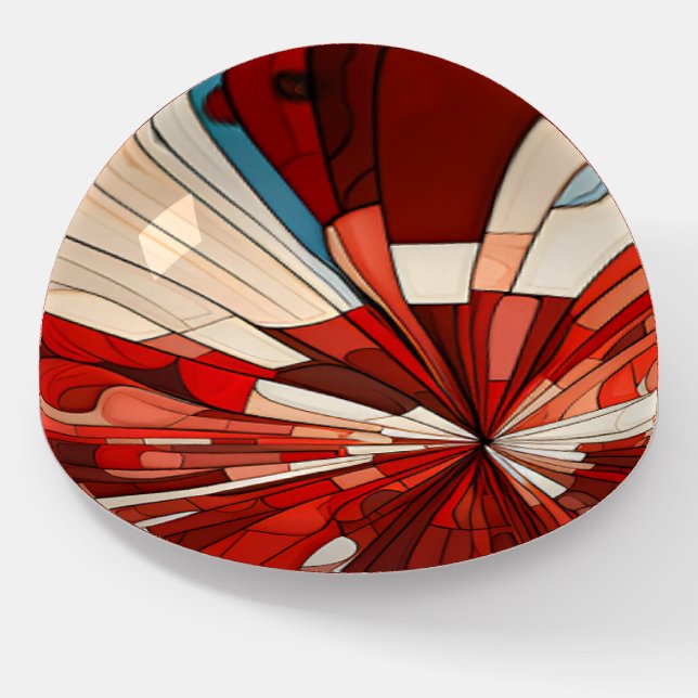 Red Geometric Mosaic paperweight (Angled)
