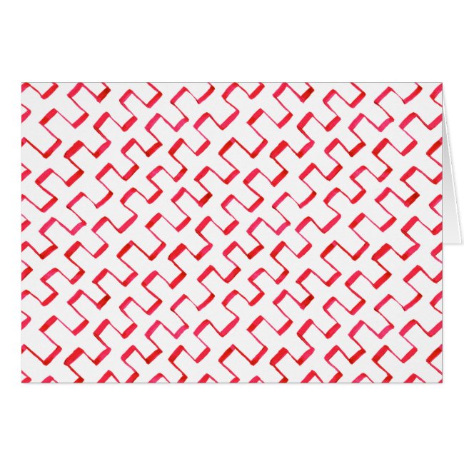 Red Geometric Painted Pattern Congratulations