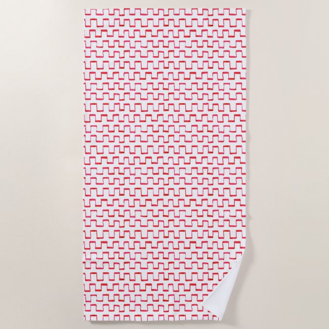 Red Geometric Painted Pattern on White