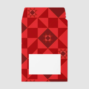 Red geometric pattern envelope mailers