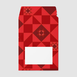 Red geometric pattern envelope mailers