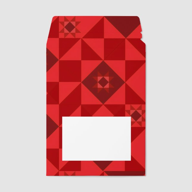 Red geometric pattern envelope mailers (Front)