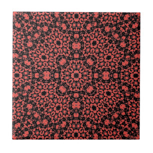 Red geometric pattern for kitchen bathroom table ceramic tile