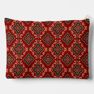Red Geometric Pattern / Indian Print Accessory Pouch