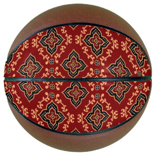 Red Geometric Pattern / Indian Print Basketball