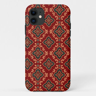 Red Geometric Pattern / Indian Print iPhone 11 Case