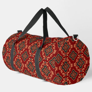 Red Geometric Pattern / Indian Print  Duffle Bag