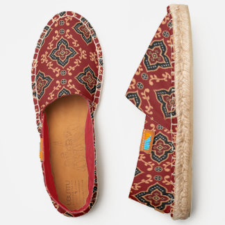 Red Geometric Pattern / Indian Print Espadrilles