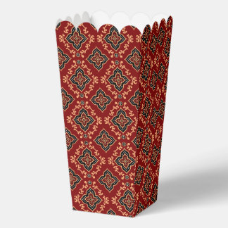 Red Geometric Pattern / Indian Print  Favor Boxes