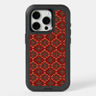 Red Geometric Pattern / Indian Print iPhone 15 Pro Case