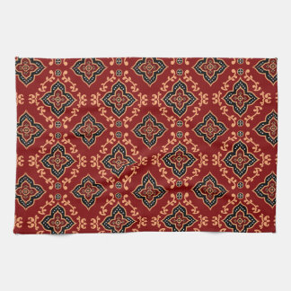 Red Geometric Pattern / Indian Print  Kitchen Towel