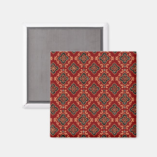 Red Geometric Pattern / Indian Print  Magnet