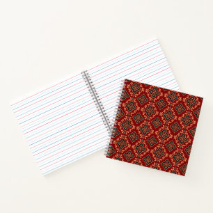 Red Geometric Pattern / Indian Print Notebook