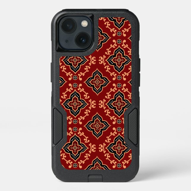 Red Geometric Pattern / Indian Print  Otterbox iPhone Case (Back)