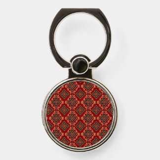 Red Geometric Pattern / Indian Print  Phone Ring Stand