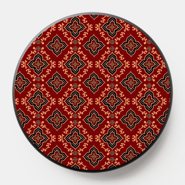 Red Geometric Pattern / Indian Print  PopSocket (Popsocket)