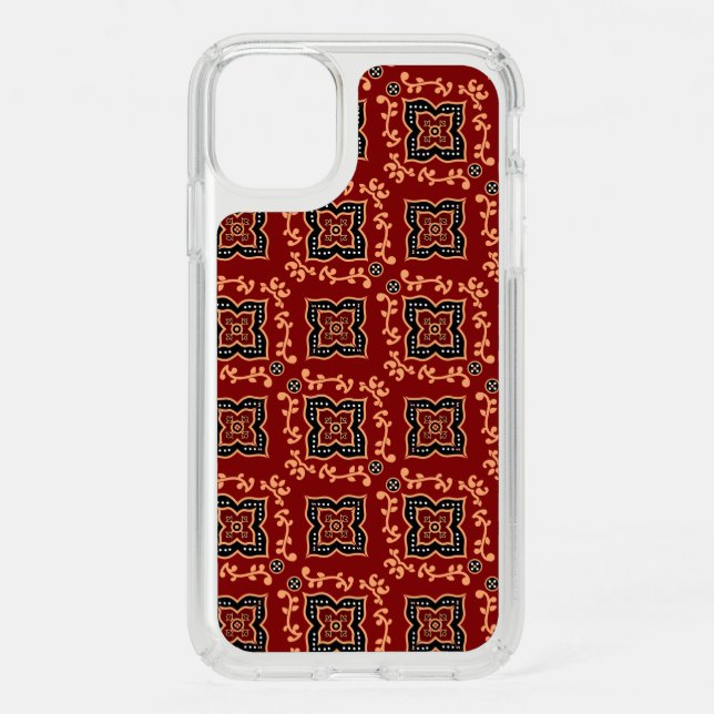 Red Geometric Pattern / Indian Print  Speck iPhone 11 Case (Front)