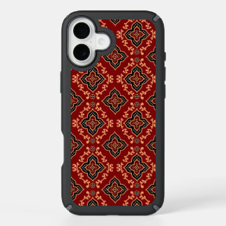 Red Geometric Pattern / Indian Print  iPhone 16 Plus Case
