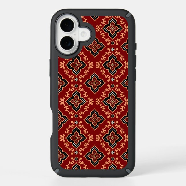 Red Geometric Pattern / Indian Print  Speck iPhone Case (Front)