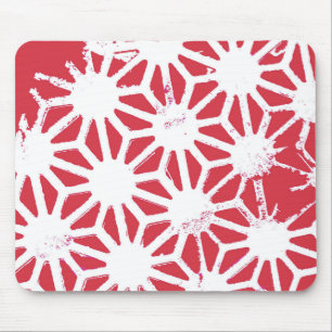 Red geometric pattern mouse pad