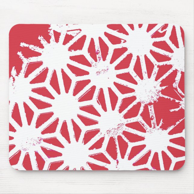 Red geometric pattern mouse pad (Front)
