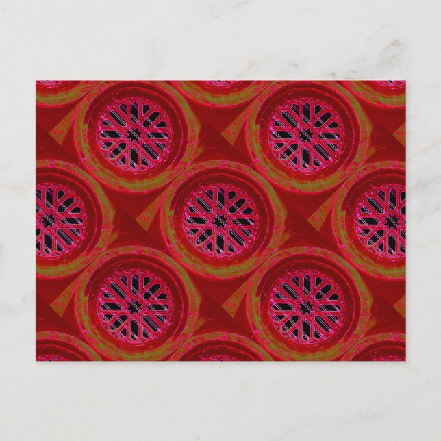 red geometric postcard (Front)