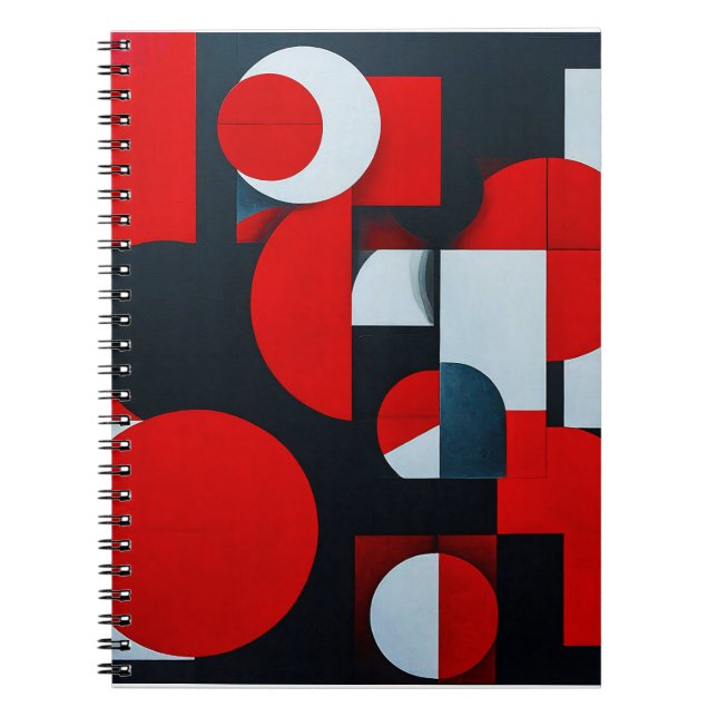 Red geometric shapes notebook (Front)
