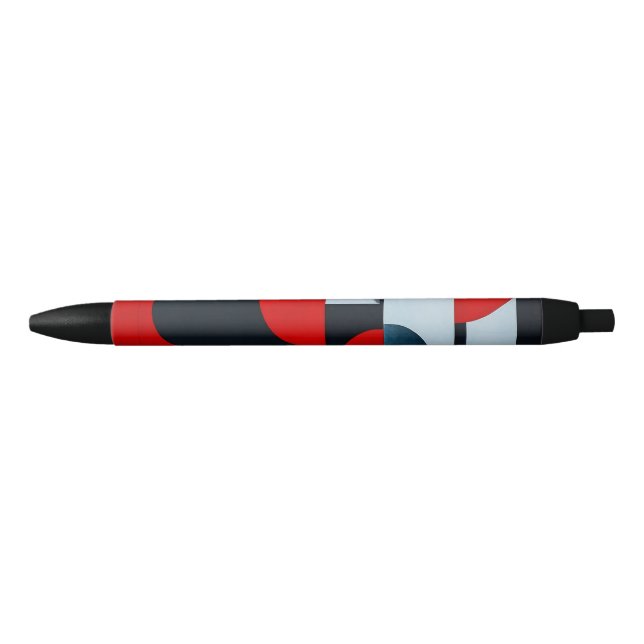 Red geometric shapes pen (Front)