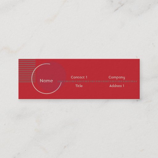 Customizable Red Geometric - Skinny Business Card