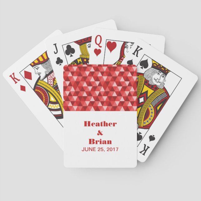 Red Geometric Triangles Playing Cards (Back)