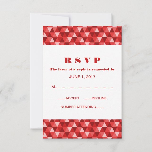 Red Geometric Triangles Response Card (Front)