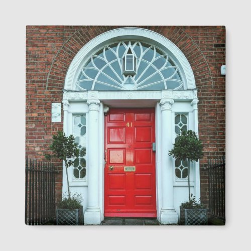 Red Georgian Door Magnet