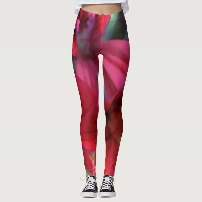Red Geranium Leggings (Front)