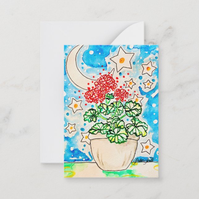 Red Geranium Note Card (Front)