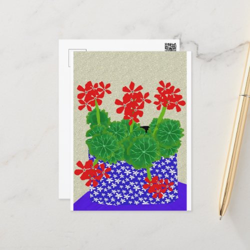 Red Geranium Postcard