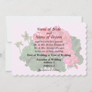 Red Geraniums and Buds Wedding Products Invitation