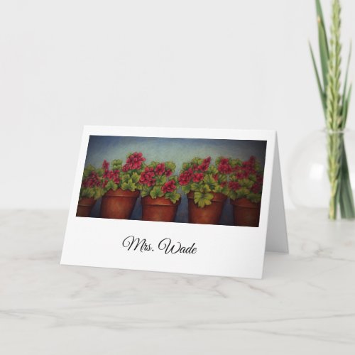 Red Geraniums Card