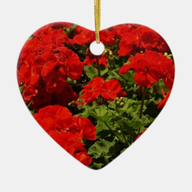 Red Geraniums Ornament (Front)
