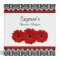 Red Gerber Daisy Black White Damask Recipe Binder
