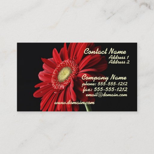 Customizable Red Gerber Daisy Business Card