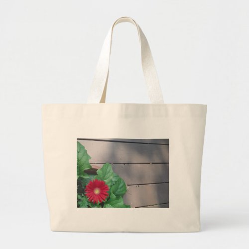 Red Gerber Daisy flower Large Tote Bag