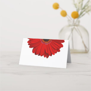 Red Gerber Gerbera Daisy Wedding Place Card