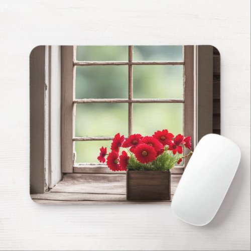 Red Gerbera Daisies In Box Mouse Pad