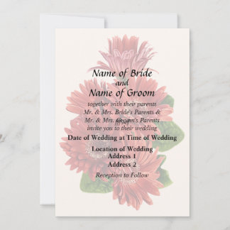 Red Gerbera Daisies Invitation